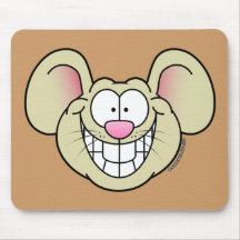 Smiling Tan Mouse Mouse Pads