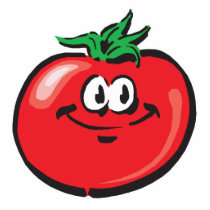 smiling tomato face photo sculptures