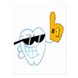 Smiling Tooth Cartoon Character Number One Post Card