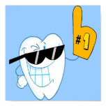 Smiling Tooth Cartoon Character Number One posters