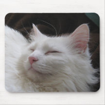 Smiling Turkish Angora Cat Mousepad