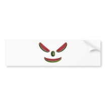 Smiling Watermelon Face Bumper Stickers