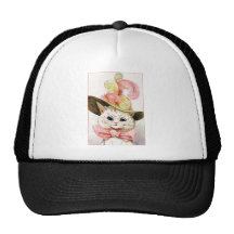 Smiling White Cat With Hat