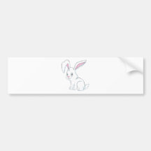 Smiling White Rabbit Bumper Sticker