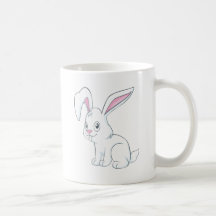 Smiling White Rabbit Coffee Mug