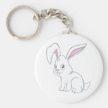 Smiling White Rabbit Key Chains