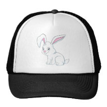 Smiling White Rabbit Trucker Hat