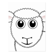 Smiling White Sheep Face Postcard