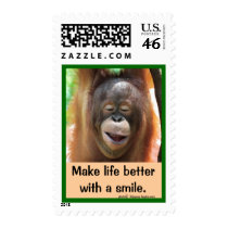 Smiling Wild Animal Postage Stamp