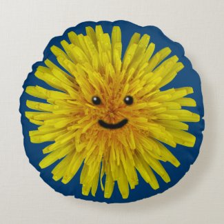 Smiling Yellow Dandelion Flower Boy on any Color