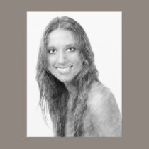 Smiling young woman portrait pencil render postcards by jeffwqc Smiling young woman portrait pencil render postcards