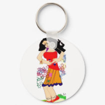 smilling girl keychains