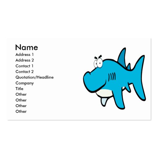 smirking shark cartoon business card