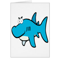 smirking shark cartoon greeting cards