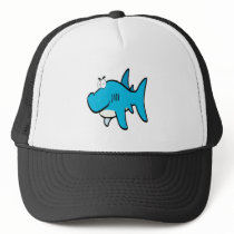 smirking shark cartoon hat
