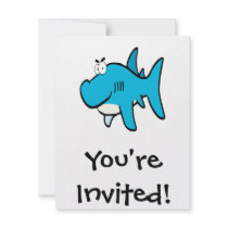 smirking shark cartoon invitation