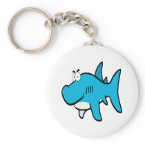 smirking shark cartoon key chains