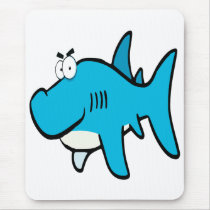 smirking shark cartoon mouse pads