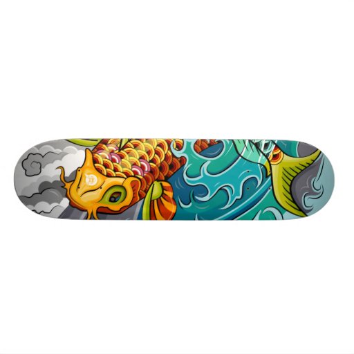 Smitees 'Koi' Skateboard Deck Zazzle