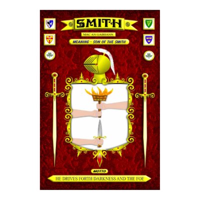 SMITH FAMILY COAT OF ARMS CREST AND SHIELD POSTERS by phedderman