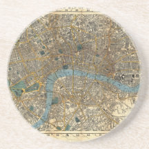 Smith's new map of London 1860 Coasters