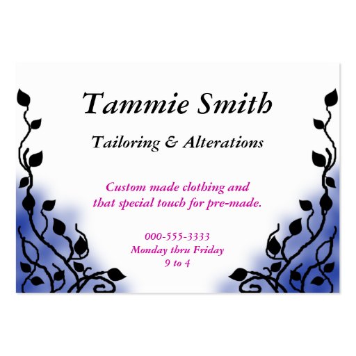 smoke blue business card (front side)