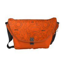 Smoke Jumpers Orange Pattern Messenger Bag at Zazzle