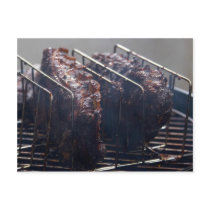 Smoked Ribs On Grill Postcard