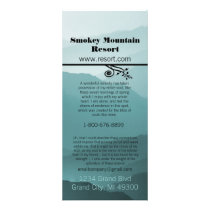 Smokey Mountian Resort Rack Card rack cards