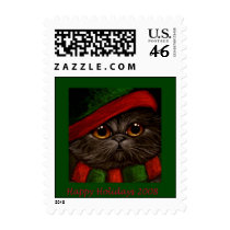 SMOKEY PERSIAN CAT HOLIDAY Postage postage