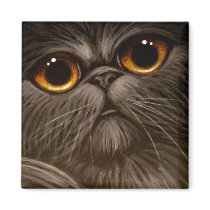 SMOKEY PERSIAN CAT PAINTING 1 Magnet by BY_CYRA SMOKEY PERSIAN CAT PAINTING 1 Magnet