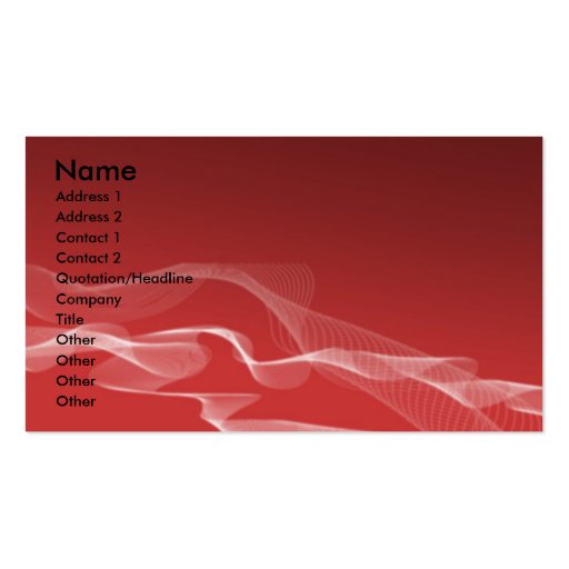 Smokey Red Business Card (front side)