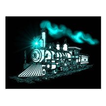 Smokin Green Train Postcards