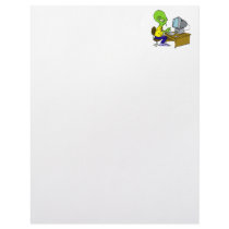 Smoking alien on computer personalized letterhead