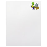 Smoking alien on computer personalized letterhead