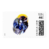 Smoking angel postage