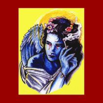 Smoking angel postcards