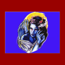 Smoking angel postcards
