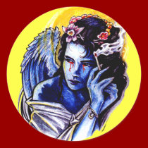 Smoking angel stickers