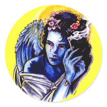 Smoking angel stickers
