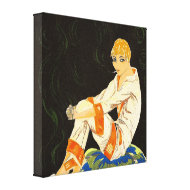 Smoking by S. Chompre, Art Deco Woman wrappedcanvas
