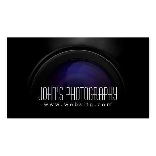 Smoking Camera Lens Photographer Business Card (front side)