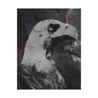 canvas smoking eagle print