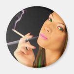 Smoking Fetish Neon Digital Art Fridge Magnets