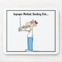 SMOKING FISH mousepads by cabinfeverdavid SMOKING FISH mousepads