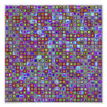 Smoking Purple Funky Retro Mosaic Tiles Pattern Photographic Print