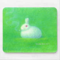 Smoking Rabbit Mouse Pad