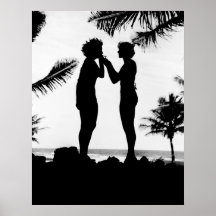 Smoking Silhouette, 1940s Print