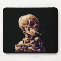 Smoking skeleton by Van Gogh Mouse Pads