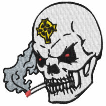 Smoking Skull Embroidered Shirt embroidered shirts by fathersdaytshirts Smoking Skull Embroidered Shirt embroidered shirts
